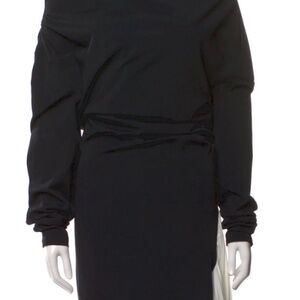 A.W.A.K.E Mode Asymmetric Cowl Neck Dress